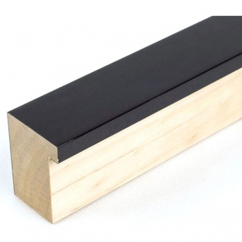 Holzleiste Matrix B&W 39 nach Maß Schwarz glanz | Leerrahmen (ohne Glas und Rückwand)